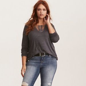 Torrid Super Soft Pigment Dye Braided Front Tunic